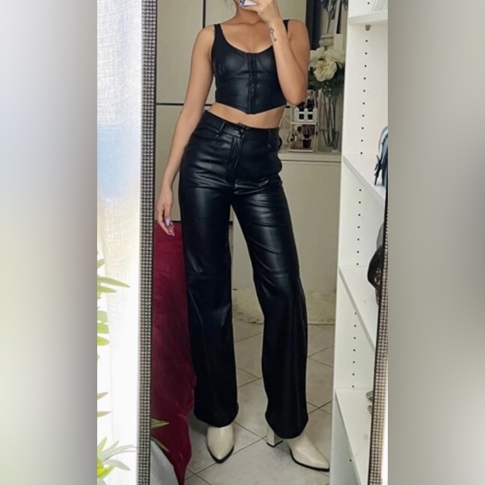 SHEIN black leather pants